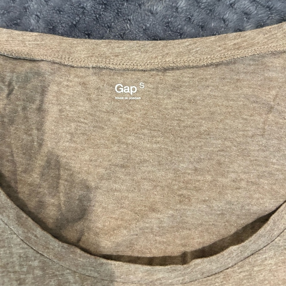 Perfect condition Gap brown Heather Bat Wing 3/4 sleeve top super soft SzS - Picture 5 of 5